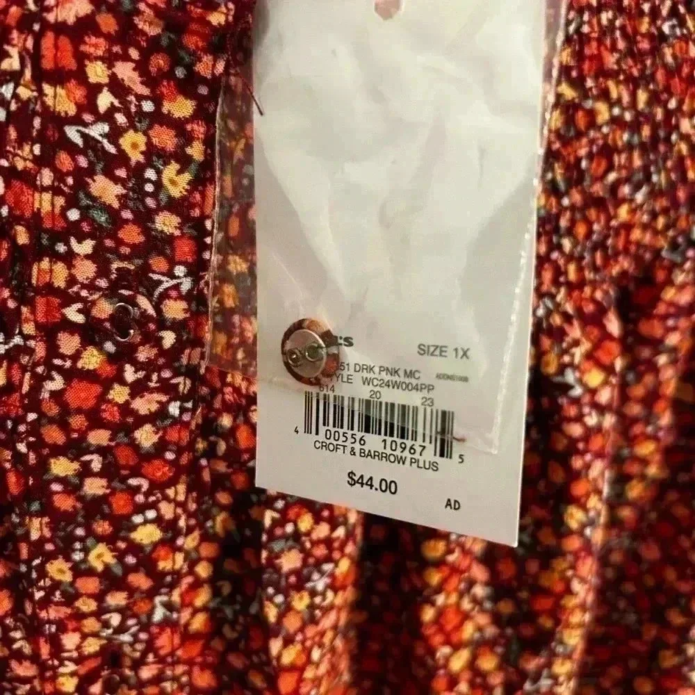 Croft&Barrow size 1x long sleeve blouse. NWT - Picture 6 of 13
